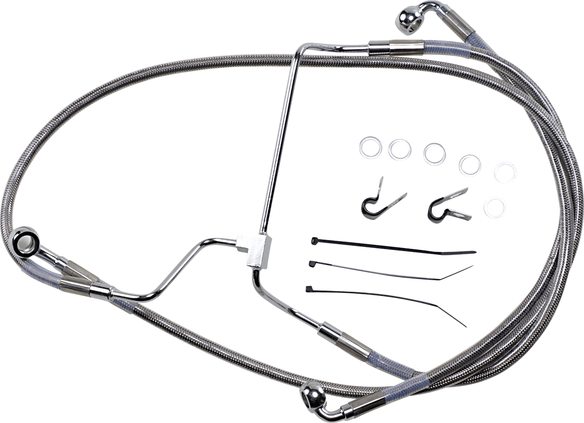 DRAG SPECIALTIES Brake Line - +12" - Stainless Steel 614085-12