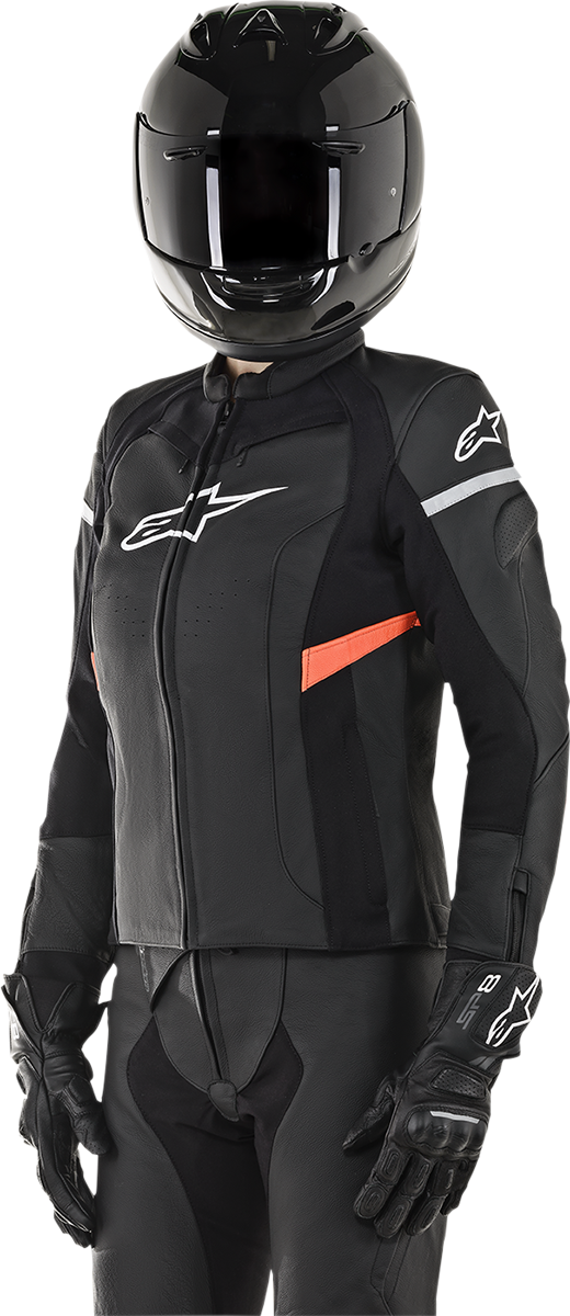 IN STOCK ALPINESTARS Stella Women's Kira Leather Jacket - Black/Red - US 6 / EU 42 3112019-1030-42