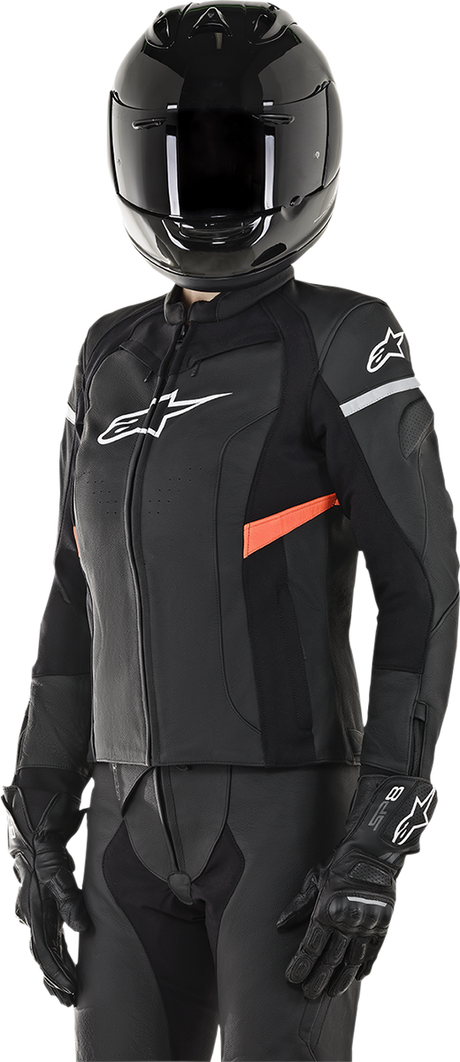 IN STOCK ALPINESTARS Stella Women's Kira Leather Jacket - Black/Red - US 6 / EU 42 3112019-1030-42