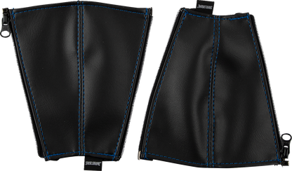 SHOW CHROME Seat Belt Covers - Black w/ Blue Stitching H44-5BLUE