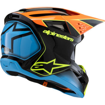 ALPINESTARS Youth SM3 Helmet - Fray - Gloss Black/Orange/Yellow Fluo- Large 8301625-1455-YL