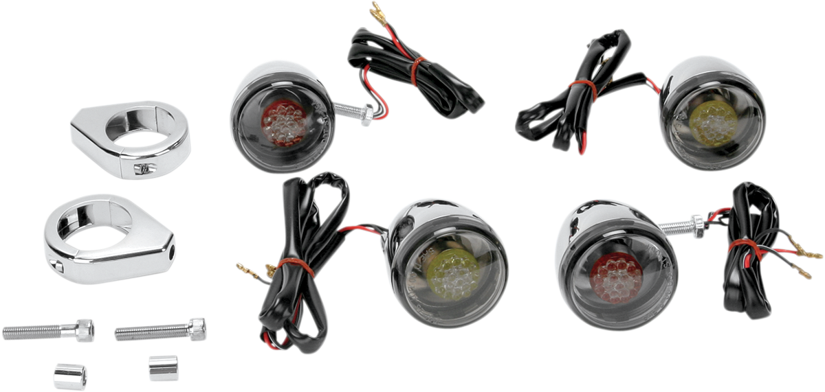 DRAG SPECIALTIES Turn Signal Kit - Red/Smoke 12-0212