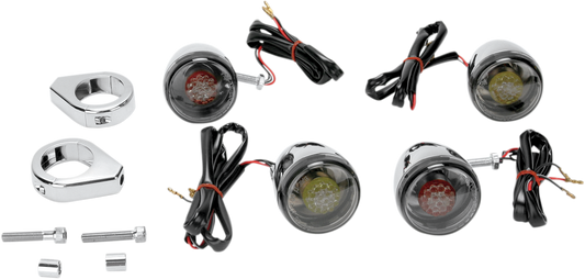 DRAG SPECIALTIES Turn Signal Kit - Red/Smoke 12-0212