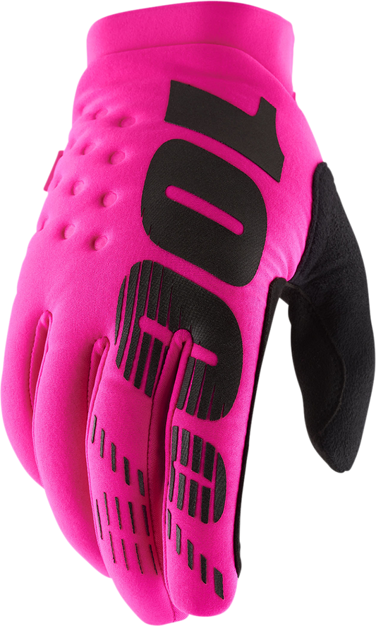 100% Brisker Gloves - Neon Pink - Large 10003-00027