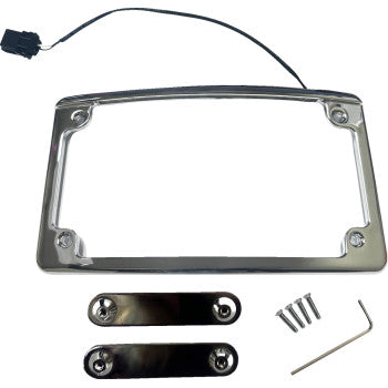 CUSTOM DYNAMICS Lighted License Plate Frame - Chrome LPF-RAD-23CVO-C