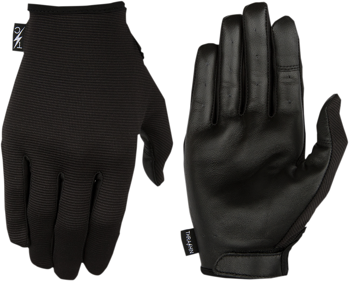 THRASHIN SUPPLY CO. Stealth Leather Palm Gloves - Black - Large SLG-01-010