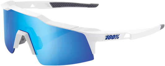 100% Speedcraft XS Sunglasses - White - Blue Mirror 60009-00001