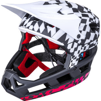 KALI DH Invader Helmet - LTD Glitch - Matte Black/White/Red - XS-M 0211323216