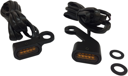 DRAG SPECIALTIES LED Handlebar Marker Lights - Black/Amber L22-0232MBAENU