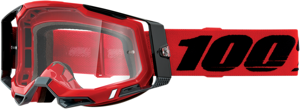 100% Racecraft 2 Goggles - Red - Clear 50009-00003