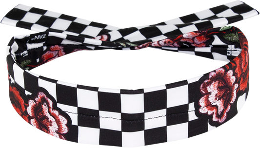 ZAN HEADGEAR Polyester Cooldanna - Checkered Floral DP421