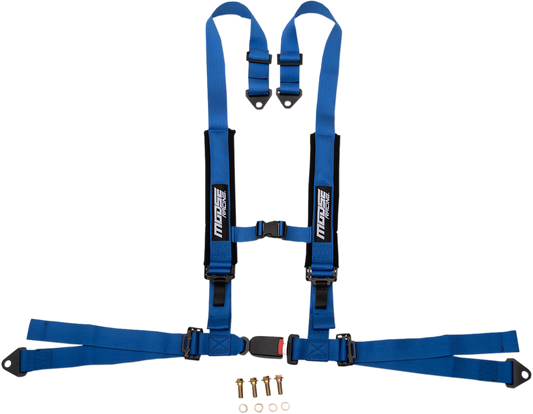 MOOSE UTILITY Seat Harness - 4 Point - 2x2 - Blue 100-4404-PU
