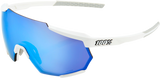 100% Racetrap Sunglasses - Matte White - Blue Mirror Lens 61037-000-75