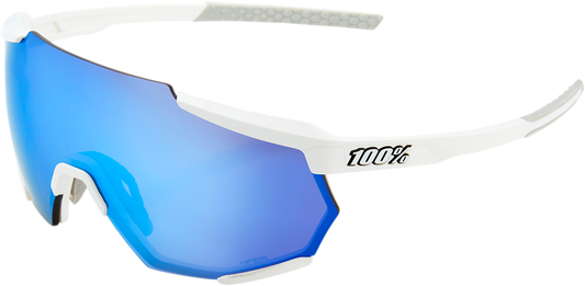 100% Racetrap Sunglasses - Matte White - Blue Mirror Lens 61037-000-75