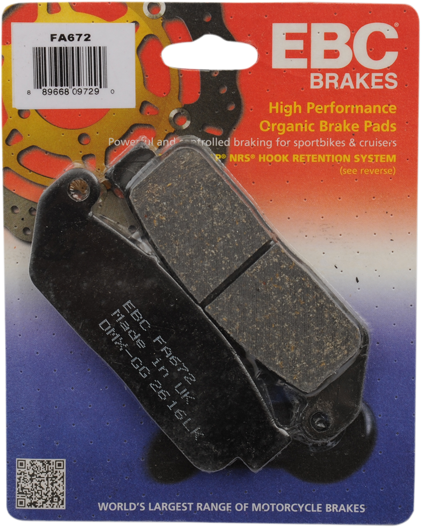 EBC Organic Brake Pads - Scout - FA672 FA672