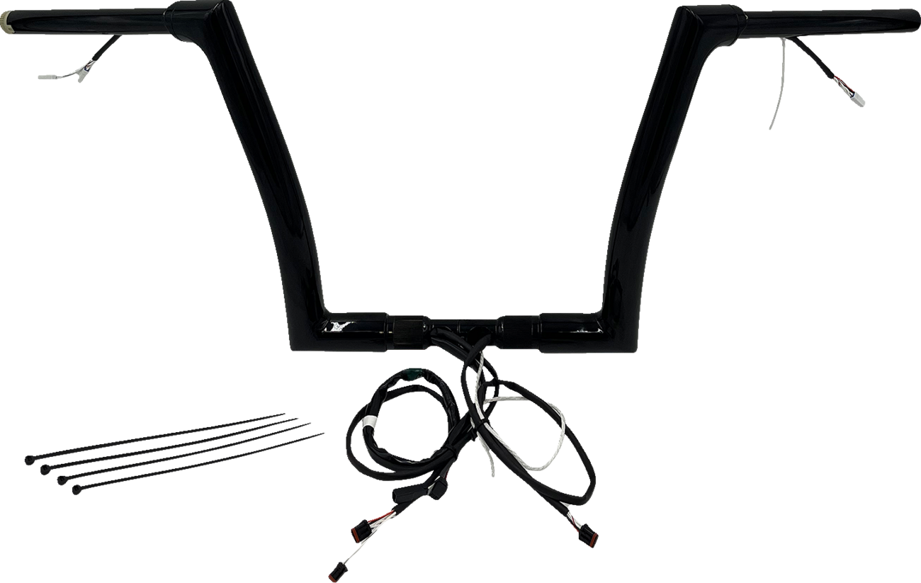 FAT BAGGERS INC. Handlebar Kit - Flat Top - 12" - Black 601312-B