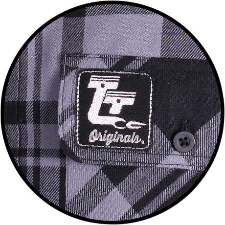 THROTTLE THREADS Long-Sleeve Flannel Shirt - Gray/Black - Medium TT636S68GYMR