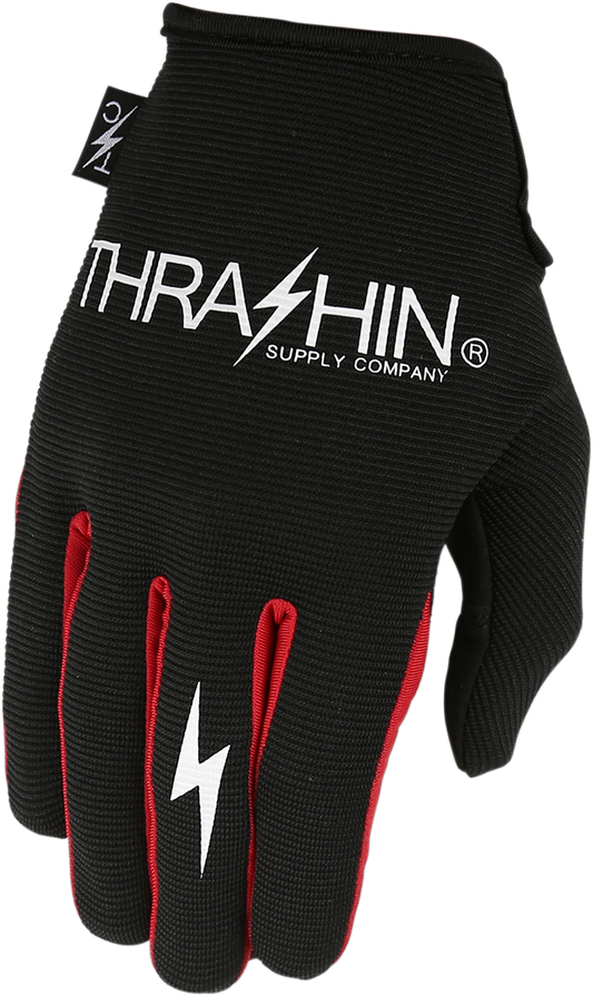 THRASHIN SUPPLY CO. Stealth Gloves - Black/Red - Small SV1-02-08