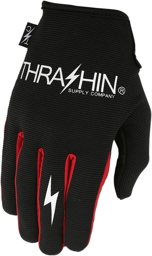 THRASHIN SUPPLY CO. Stealth Gloves - Black/Red - Large SV1-02-10