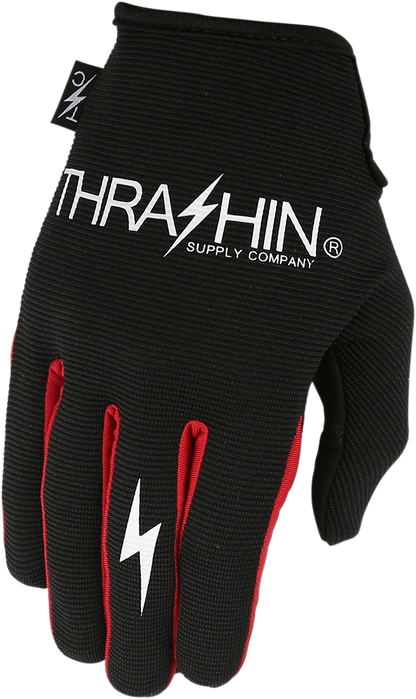 THRASHIN SUPPLY CO. Stealth Gloves - Black/Red - Medium SV1-02-09