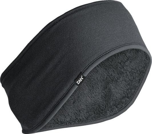 ZAN HEADGEAR Ear Warmer SportFlex Headband - High Pile - Black WEWH114