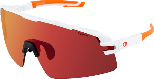 BOBSTER Flash Sunglasses - Matte White/Orange - Smoke Black Red Revo BFLA01