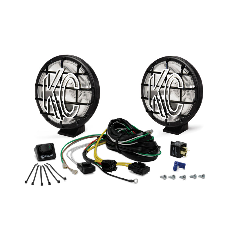 KC HiLiTES Apollo Pro 6in. Halogen Light 100w Spot Beam (Pair Pack System) - Black 9150