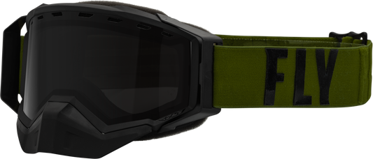 FLY RACING Zone Pro Snw Goggle Olive/Blk W/ Polarized Smoke Lens 37-50338