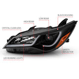 ANZO Projector Headlights With Plank Style Design Black w/Amber 15-16 Toyota Camry (4DR) 121518