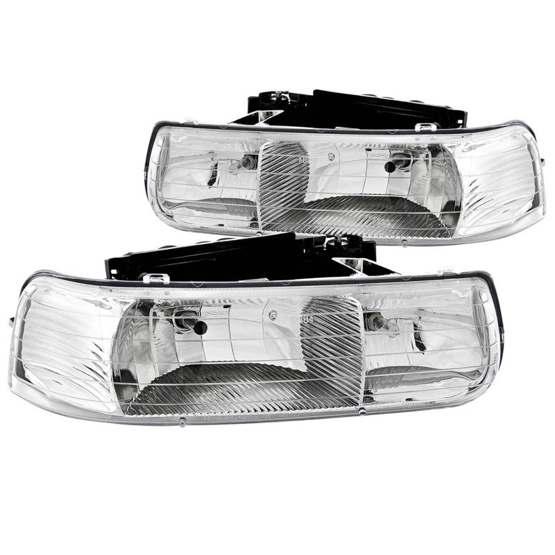 ANZO 1999-2002 Chevrolet Silverado 1500 Crystal Headlights Chrome 111011