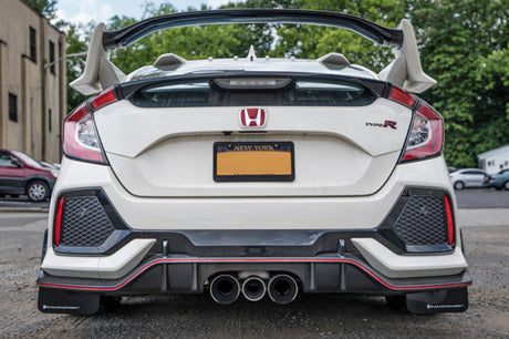 Rally Armor 17-21 Honda Civic Type R Black UR Mud Flap w/ Red Logo MF47-UR-BLK/RD