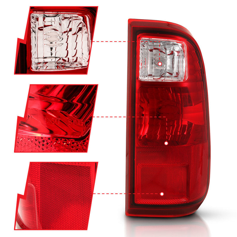 ANZO 2008-2016 Ford F-250 Taillight Red/Clear Lens (OE Replacement) 311305