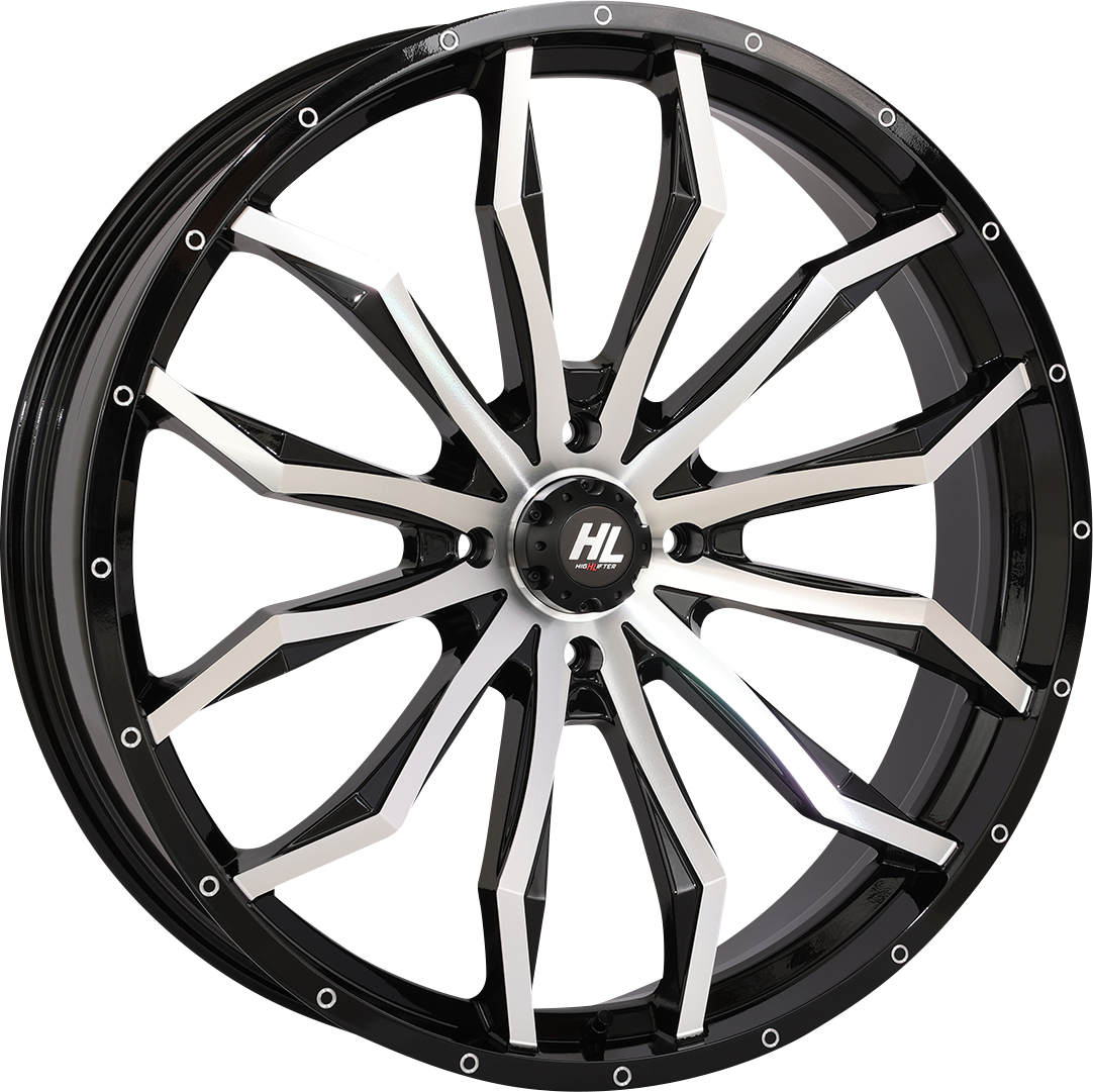 HIGH LIFTER Wheel - HL21 - Front/Rear - Gloss Black w/Machined - 24x7 - 4/156 - 4+3 (+10 mm) 24HL21-1156