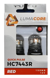 Putco LumaCore 7443 Red - Pair (x3 Strobe w/ Bright Stop) HC7443R