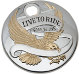 DRAG SPECIALTIES Puerta de consola Live to Ride - Cromada con oro PARA APARADOR 92-07 SOLAMENTE T22-0150CGA