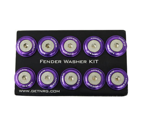 NRG Fender Washer Kit w/Rivets For Plastic (Purple) - Set of 10 FW-100PP