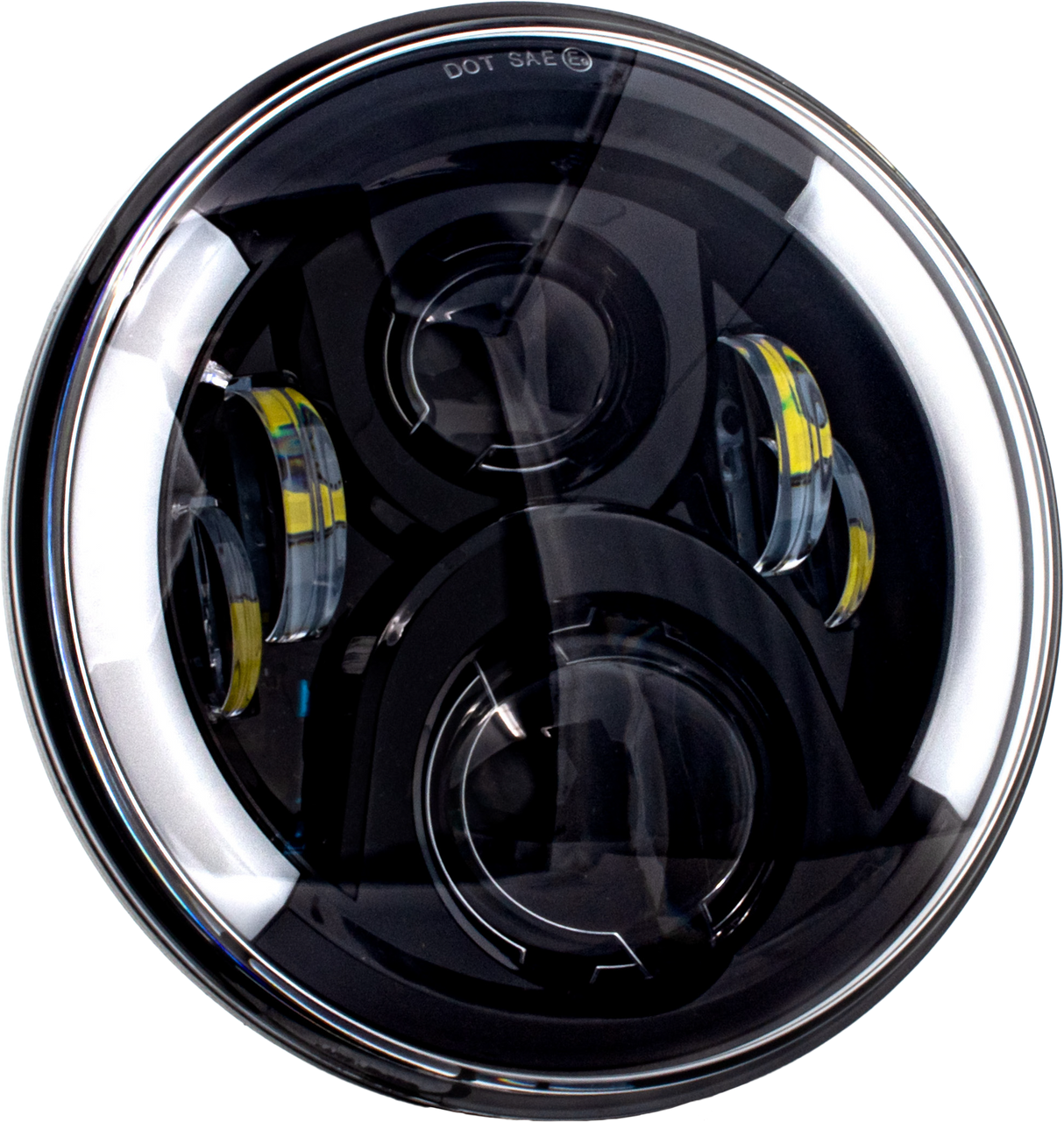 LETRIC LIGHTING CO7" Led Deluxe Hdlght W Turns Black W/ Mnt AdapterLLC-DHL-7TS
