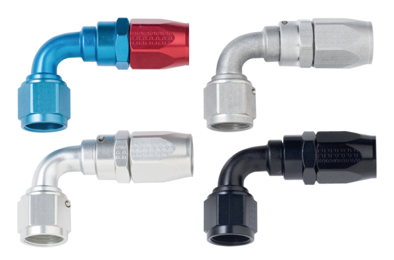 Fragola -6AN x 90 Degree Power Flow Hose End - Black 109006-BL