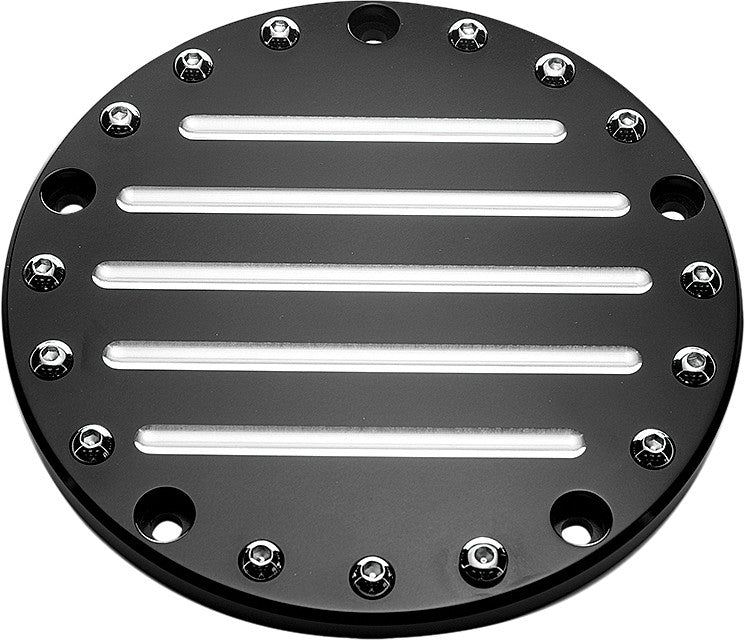 PREC. BILLET Billet Derby Cover Fluted (Black) TML-230-5H-BLK