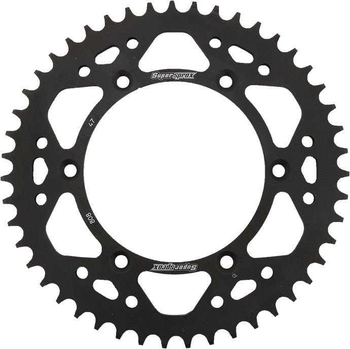 SUPERSPROX Rear Sprocket Steel 47t-520 Blk Kaw/Suz RFE-808-47-BLK