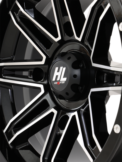 HIGH LIFTER Wheel - HL22 - Front/Rear - Gloss Black w/Machined - 14x7 - 4/156 - 4+3 (+10 mm) 14HL22-1156