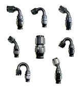 Fragola -6AN Real Street x 180 Degree Hose End Black For PTFE Hose 681806-BL