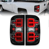 ANZO 15-19 Chevy Silverado 2500HD/3500HD (Halgn Only) LED Tail Lights w/Black Light Bar & Clear Lens 311425