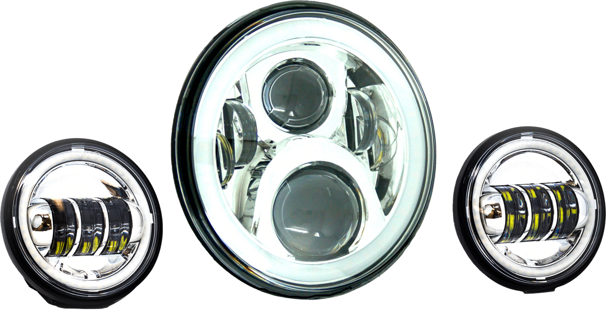LETRIC LIGHTING CO7" Led Hdlgt Kit Chr Halo W/ Mnt AdapterLLC-LHK-7CH