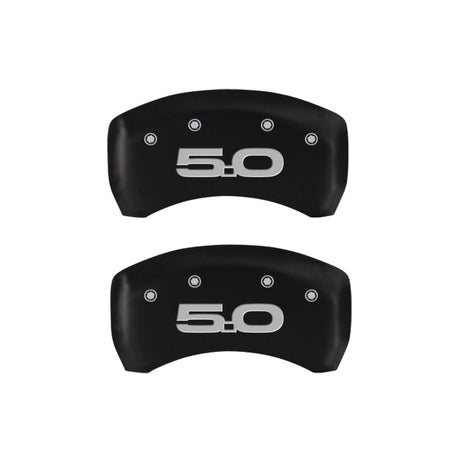 MGP 4 Caliper Covers Engraved Front 2015/Mustang Engraved Rear 2015/50 Red finish silver ch 10201SM52RD