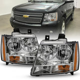 ANZO 2007-2014 Chevy TahOE Crystal Headlight Chrome Amber(OE) 111475