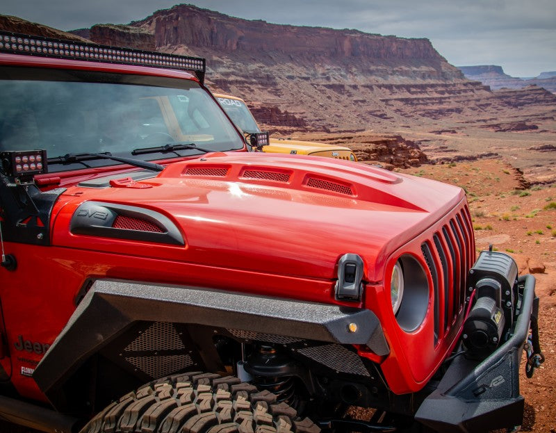 DV8 Offroad 18+ Jeep JL Heat Dispersion Hood - Primer Black HDMBJL-01