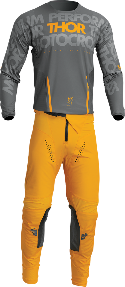 THOR Pulse Mono Jersey - Gray/Yellow - Large 2910-7105