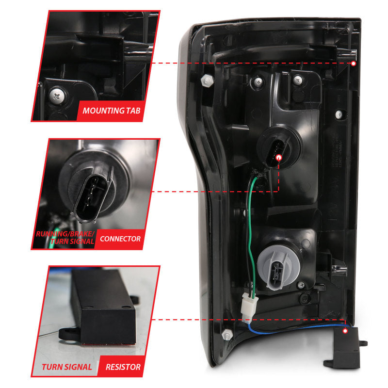 ANZO 2015-2017 Ford F-150 LED Taillights Black 311285