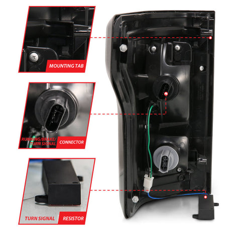 ANZO 2015-2017 Ford F-150 LED Taillights Black 311285
